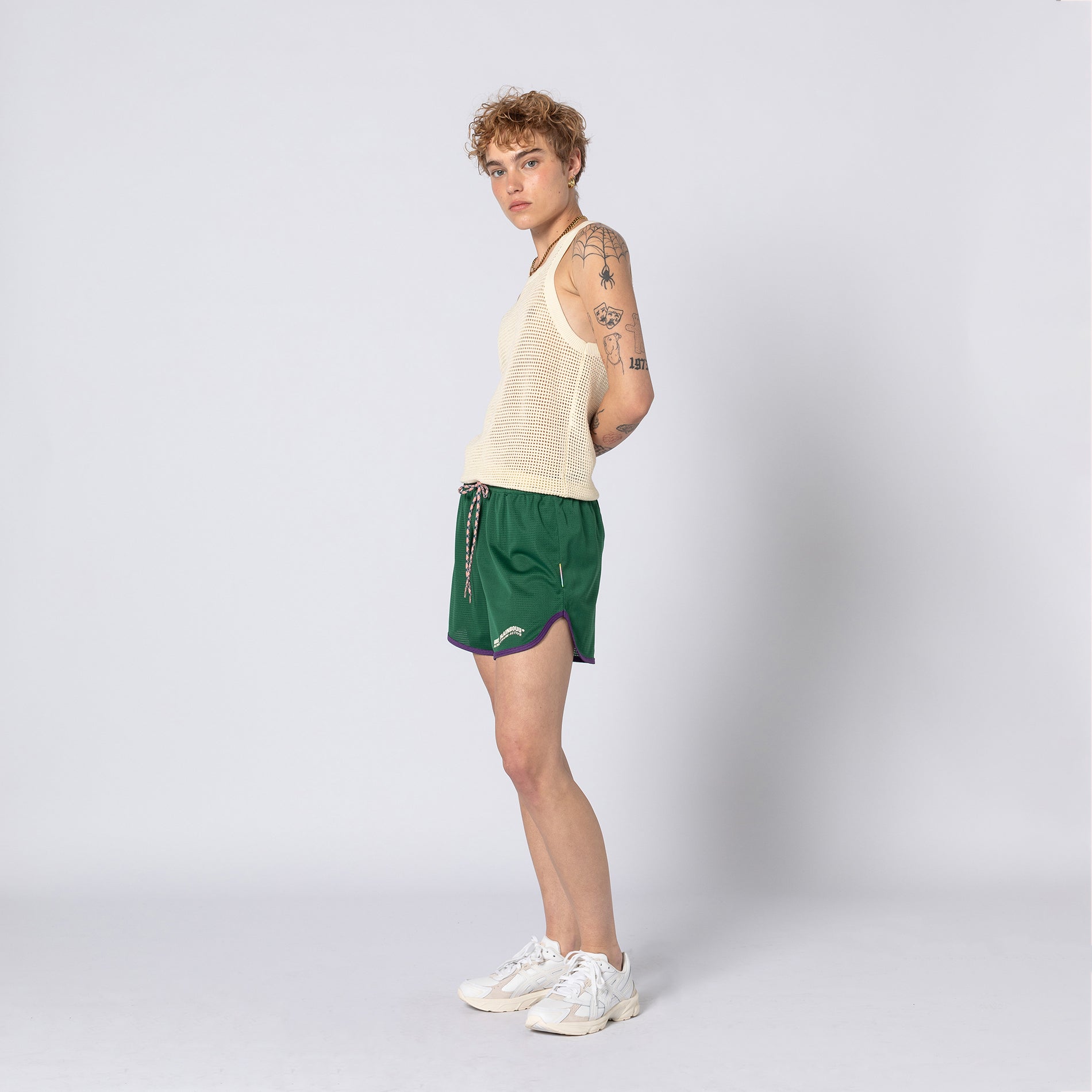 Green running sales shorts mens